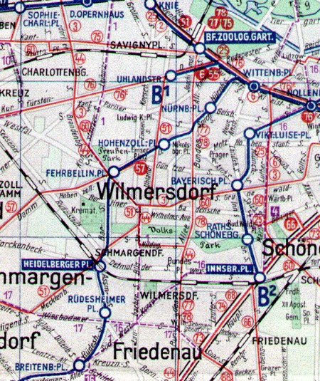 Wilmersdorfer U-Bahn Netzplan 1951