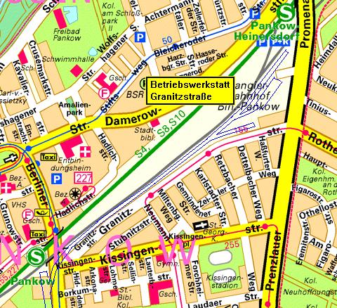 Lageplan geplante Werkstatt Granitzstraße