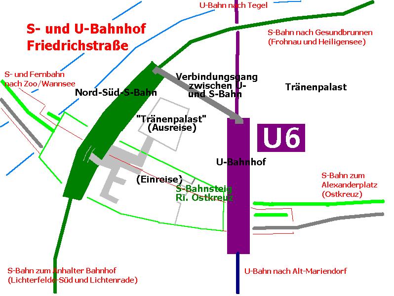 Grenzübergang Friedrichstraße Schematisierte und stark vereinfachte Darstellung
