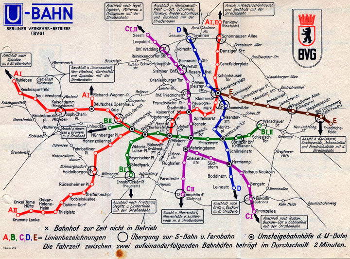 Netzplan der BVG Juli 1949