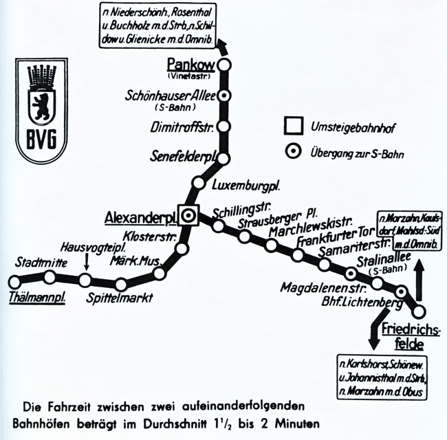 Netzplan von August 1961 (BVG-Ost)