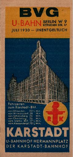 Netzplan der Berliner U-Bahn aus dem Jahr 1930