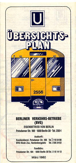 Netzplan der Berliner U-Bahn aus dem Jahr 1980