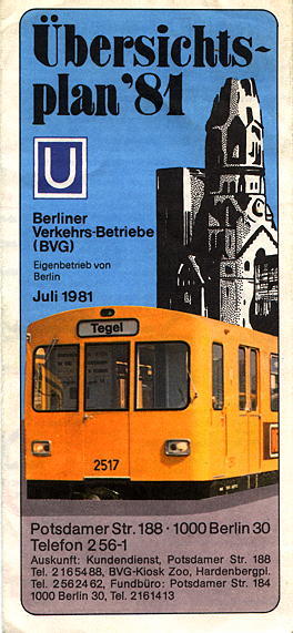 Netzplan der Berliner U-Bahn aus dem Jahr 1981
